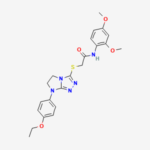 molecular formula C22H25N5O4S B3304359 N-(2,4-dimethoxyphenyl)-2-{[7-(4-ethoxyphenyl)-5H,6H,7H-imidazo[2,1-c][1,2,4]triazol-3-yl]sulfanyl}acetamide CAS No. 921789-64-2