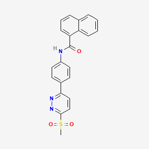 molecular formula C22H17N3O3S B3304409 N-[4-(6-methanesulfonylpyridazin-3-yl)phenyl]naphthalene-1-carboxamide CAS No. 921795-86-0