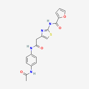molecular formula C18H16N4O4S B3304485 N-(4-{[(4-acetamidophenyl)carbamoyl]methyl}-1,3-thiazol-2-yl)furan-2-carboxamide CAS No. 921820-43-1