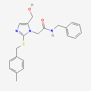 molecular formula C21H23N3O2S B3304513 N-benzyl-2-[5-(hydroxymethyl)-2-{[(4-methylphenyl)methyl]sulfanyl}-1H-imidazol-1-yl]acetamide CAS No. 921822-40-4