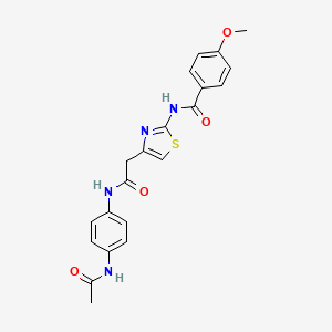 molecular formula C21H20N4O4S B3304559 N-(4-{[(4-acetamidophenyl)carbamoyl]methyl}-1,3-thiazol-2-yl)-4-methoxybenzamide CAS No. 921835-89-4