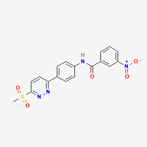 molecular formula C18H14N4O5S B3304575 N-[4-(6-methanesulfonylpyridazin-3-yl)phenyl]-3-nitrobenzamide CAS No. 921838-75-7