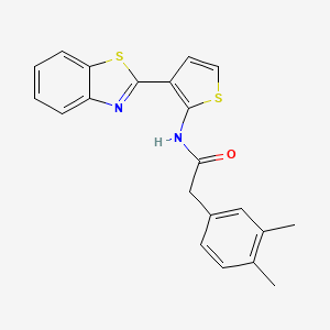 molecular formula C21H18N2OS2 B3304583 N-[3-(1,3-benzothiazol-2-yl)thiophen-2-yl]-2-(3,4-dimethylphenyl)acetamide CAS No. 921838-86-0