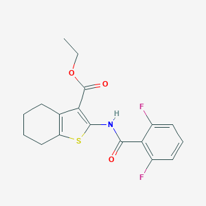 molecular formula C18H17F2NO3S B330463 Ethyl 2-[(2,6-difluorobenzoyl)amino]-4,5,6,7-tetrahydro-1-benzothiophene-3-carboxylate 