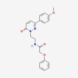 molecular formula C21H21N3O4 B3304656 N-{2-[3-(4-methoxyphenyl)-6-oxo-1,6-dihydropyridazin-1-yl]ethyl}-2-phenoxyacetamide CAS No. 921849-44-7
