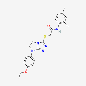 molecular formula C22H25N5O2S B3304676 N-(2,4-dimethylphenyl)-2-{[7-(4-ethoxyphenyl)-5H,6H,7H-imidazo[2,1-c][1,2,4]triazol-3-yl]sulfanyl}acetamide CAS No. 921858-62-0