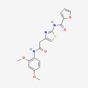 molecular formula C18H17N3O5S B3304737 N-(4-{[(2,4-dimethoxyphenyl)carbamoyl]methyl}-1,3-thiazol-2-yl)furan-2-carboxamide CAS No. 921865-88-5