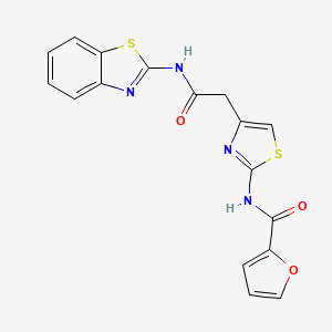 molecular formula C17H12N4O3S2 B3304754 N-(4-{[(1,3-benzothiazol-2-yl)carbamoyl]methyl}-1,3-thiazol-2-yl)furan-2-carboxamide CAS No. 921866-00-4