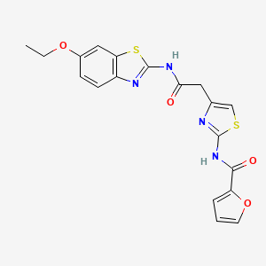 molecular formula C19H16N4O4S2 B3304755 N-(4-{[(6-ethoxy-1,3-benzothiazol-2-yl)carbamoyl]methyl}-1,3-thiazol-2-yl)furan-2-carboxamide CAS No. 921866-03-7