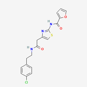 molecular formula C18H16ClN3O3S B3304756 N-[4-({[2-(4-chlorophenyl)ethyl]carbamoyl}methyl)-1,3-thiazol-2-yl]furan-2-carboxamide CAS No. 921866-09-3