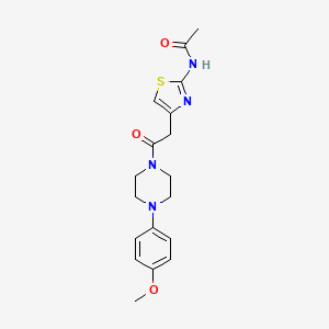 molecular formula C18H22N4O3S B3304772 N-(4-{2-[4-(4-methoxyphenyl)piperazin-1-yl]-2-oxoethyl}-1,3-thiazol-2-yl)acetamide CAS No. 921866-43-5