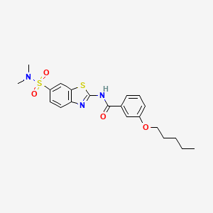 molecular formula C21H25N3O4S2 B3304791 N-[6-(dimethylsulfamoyl)-1,3-benzothiazol-2-yl]-3-(pentyloxy)benzamide CAS No. 921871-84-3