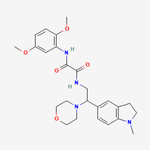 molecular formula C25H32N4O5 B3304871 N-(2,5-dimethoxyphenyl)-N'-[2-(1-methyl-2,3-dihydro-1H-indol-5-yl)-2-(morpholin-4-yl)ethyl]ethanediamide CAS No. 921924-15-4