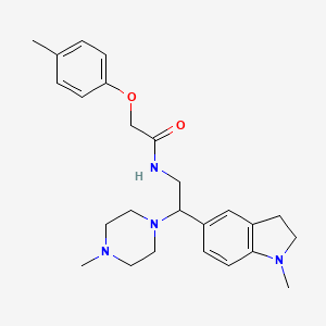 molecular formula C25H34N4O2 B3304955 N-[2-(1-methyl-2,3-dihydro-1H-indol-5-yl)-2-(4-methylpiperazin-1-yl)ethyl]-2-(4-methylphenoxy)acetamide CAS No. 922035-28-7