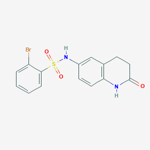 molecular formula C15H13BrN2O3S B3304965 2-bromo-N-(2-oxo-1,2,3,4-tetrahydroquinolin-6-yl)benzene-1-sulfonamide CAS No. 922059-21-0