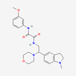 molecular formula C24H30N4O4 B3304981 N'-(3-methoxyphenyl)-N-[2-(1-methyl-2,3-dihydro-1H-indol-5-yl)-2-(morpholin-4-yl)ethyl]ethanediamide CAS No. 922067-79-6