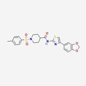 molecular formula C23H23N3O5S2 B3305081 N-[4-(2H-1,3-benzodioxol-5-yl)-1,3-thiazol-2-yl]-1-(4-methylbenzenesulfonyl)piperidine-4-carboxamide CAS No. 922461-47-0