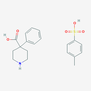 molecular formula C19H23NO5S B033051 4-Methylbenzene-1-sulfonic acid; 4-phenylpiperidine-4-carboxylic acid CAS No. 83949-32-0