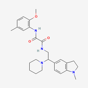 molecular formula C26H34N4O3 B3305139 N-(2-methoxy-5-methylphenyl)-N'-[2-(1-methyl-2,3-dihydro-1H-indol-5-yl)-2-(piperidin-1-yl)ethyl]ethanediamide CAS No. 922559-08-8