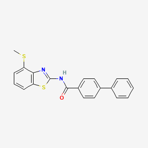 molecular formula C21H16N2OS2 B3305145 N-(4-(methylthio)benzo[d]thiazol-2-yl)-[1,1'-biphenyl]-4-carboxamide CAS No. 922573-49-7