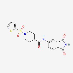 molecular formula C18H17N3O5S2 B3305153 N-(1,3-dioxo-2,3-dihydro-1H-isoindol-5-yl)-1-(thiophene-2-sulfonyl)piperidine-4-carboxamide CAS No. 922578-02-7