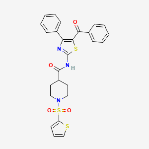 molecular formula C26H23N3O4S3 B3305165 N-(5-benzoyl-4-phenyl-1,3-thiazol-2-yl)-1-(thiophene-2-sulfonyl)piperidine-4-carboxamide CAS No. 922701-28-8