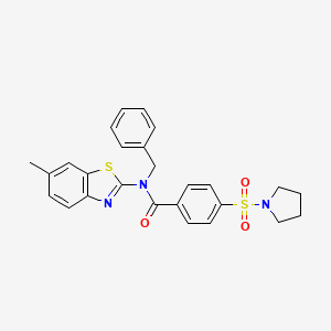 molecular formula C26H25N3O3S2 B3305176 N-benzyl-N-(6-methyl-1,3-benzothiazol-2-yl)-4-(pyrrolidine-1-sulfonyl)benzamide CAS No. 922827-58-5