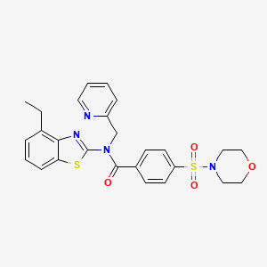 molecular formula C26H26N4O4S2 B3305183 N-(4-ethyl-1,3-benzothiazol-2-yl)-4-(morpholine-4-sulfonyl)-N-[(pyridin-2-yl)methyl]benzamide CAS No. 922831-52-5