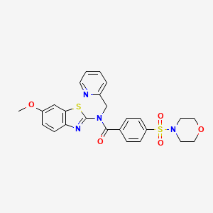 molecular formula C25H24N4O5S2 B3305204 N-(6-methoxy-1,3-benzothiazol-2-yl)-4-(morpholine-4-sulfonyl)-N-[(pyridin-2-yl)methyl]benzamide CAS No. 922837-59-0