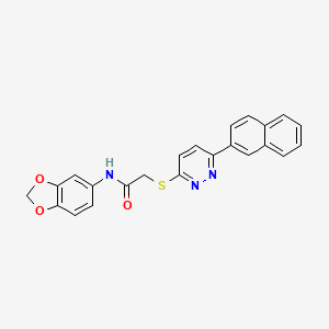 molecular formula C23H17N3O3S B3305268 N-(2H-1,3-benzodioxol-5-yl)-2-{[6-(naphthalen-2-yl)pyridazin-3-yl]sulfanyl}acetamide CAS No. 922951-35-7