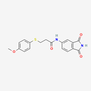molecular formula C18H16N2O4S B3305309 N-(1,3-dioxo-2,3-dihydro-1H-isoindol-5-yl)-3-[(4-methoxyphenyl)sulfanyl]propanamide CAS No. 923066-48-2