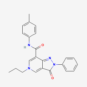molecular formula C23H22N4O2 B3305424 N-(4-methylphenyl)-3-oxo-2-phenyl-5-propyl-2H,3H,5H-pyrazolo[4,3-c]pyridine-7-carboxamide CAS No. 923175-15-9
