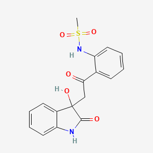 molecular formula C17H16N2O5S B3305469 N-{2-[2-(3-hydroxy-2-oxo-2,3-dihydro-1H-indol-3-yl)acetyl]phenyl}methanesulfonamide CAS No. 923200-68-4