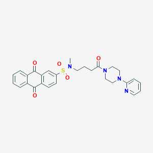 molecular formula C28H28N4O5S B3305482 N-methyl-9,10-dioxo-N-{4-oxo-4-[4-(pyridin-2-yl)piperazin-1-yl]butyl}-9,10-dihydroanthracene-2-sulfonamide CAS No. 923201-59-6