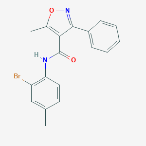 molecular formula C18H15BrN2O2 B330557 N-(2-bromo-4-methylphenyl)-5-methyl-3-phenyl-1,2-oxazole-4-carboxamide 