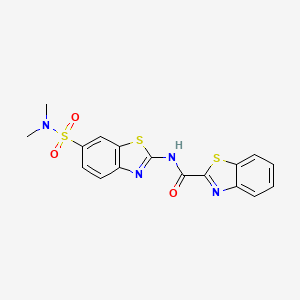 molecular formula C17H14N4O3S3 B3305697 N-[6-(dimethylsulfamoyl)-1,3-benzothiazol-2-yl]-1,3-benzothiazole-2-carboxamide CAS No. 923678-69-7