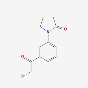 molecular formula C12H12BrNO2 B3305703 1-[3-(2-Bromoacetyl)phenyl]pyrrolidin-2-one CAS No. 923681-28-1