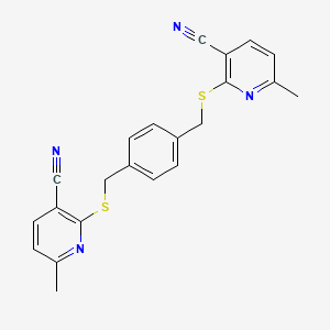 2,2'-((1,4-Phenylenebis(methylene))bis(sulfanediyl))bis(6-methylnicotinonitrile)