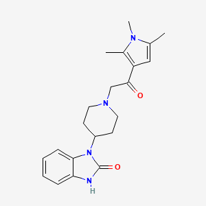 molecular formula C21H26N4O2 B3305791 1-[1-[2-Oxo-2-(1,2,5-trimethyl-3-pyrrolyl)ethyl]-4-piperidinyl]-1H-benzo[d]imidazol-2(3H)-one CAS No. 924108-75-8