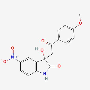 B3305794 3-hydroxy-3-[2-(4-methoxyphenyl)-2-oxoethyl]-5-nitro-2,3-dihydro-1H-indol-2-one CAS No. 924125-13-3