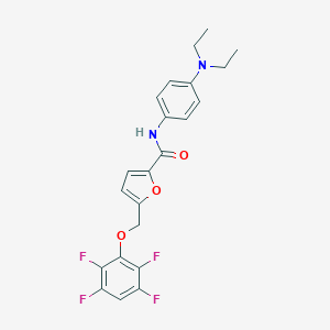 molecular formula C22H20F4N2O3 B330584 N-[4-(diethylamino)phenyl]-5-[(2,3,5,6-tetrafluorophenoxy)methyl]furan-2-carboxamide 