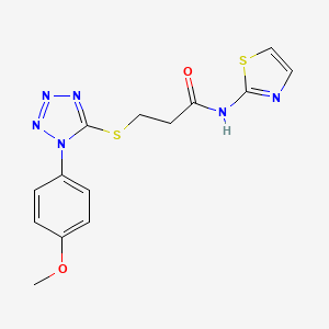 3-((1-(4-methoxyphenyl)-1H-tetrazol-5-yl)thio)-N-(thiazol-2-yl)propanamide