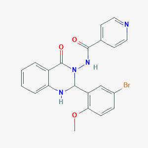 molecular formula C21H17BrN4O3 B330593 N-(2-(5-bromo-2-methoxyphenyl)-4-oxo-1,4-dihydro-3(2H)-quinazolinyl)isonicotinamide 