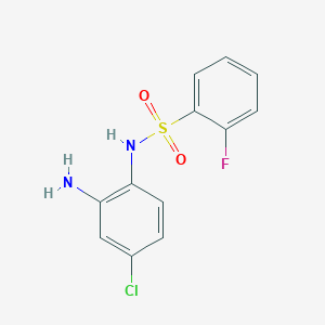 molecular formula C12H10ClFN2O2S B3306370 N-(2-amino-4-chlorophenyl)-2-fluorobenzene-1-sulfonamide CAS No. 926260-68-6