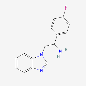 molecular formula C15H14FN3 B3306531 2-(1H-1,3-benzodiazol-1-yl)-1-(4-fluorophenyl)ethan-1-amine CAS No. 927996-69-8