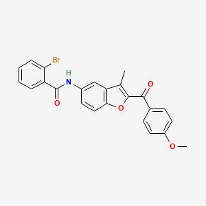 B3306809 2-bromo-N-[2-(4-methoxybenzoyl)-3-methyl-1-benzofuran-5-yl]benzamide CAS No. 929471-73-8