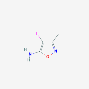 molecular formula C4H5IN2O B3306998 4-iodo-3-methyl-1,2-oxazol-5-amine CAS No. 930-84-7