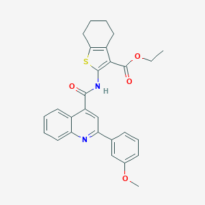 molecular formula C28H26N2O4S B330701 ETHYL 2-({[2-(3-METHOXYPHENYL)-4-QUINOLYL]CARBONYL}AMINO)-4,5,6,7-TETRAHYDRO-1-BENZOTHIOPHENE-3-CARBOXYLATE 