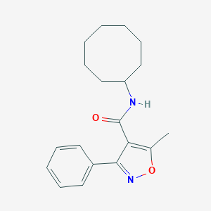 molecular formula C19H24N2O2 B330702 N-cyclooctyl-5-methyl-3-phenyl-1,2-oxazole-4-carboxamide 