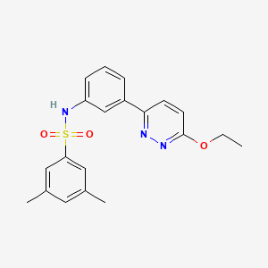 molecular formula C20H21N3O3S B3307341 N-[3-(6-ethoxypyridazin-3-yl)phenyl]-3,5-dimethylbenzene-1-sulfonamide CAS No. 933003-83-9